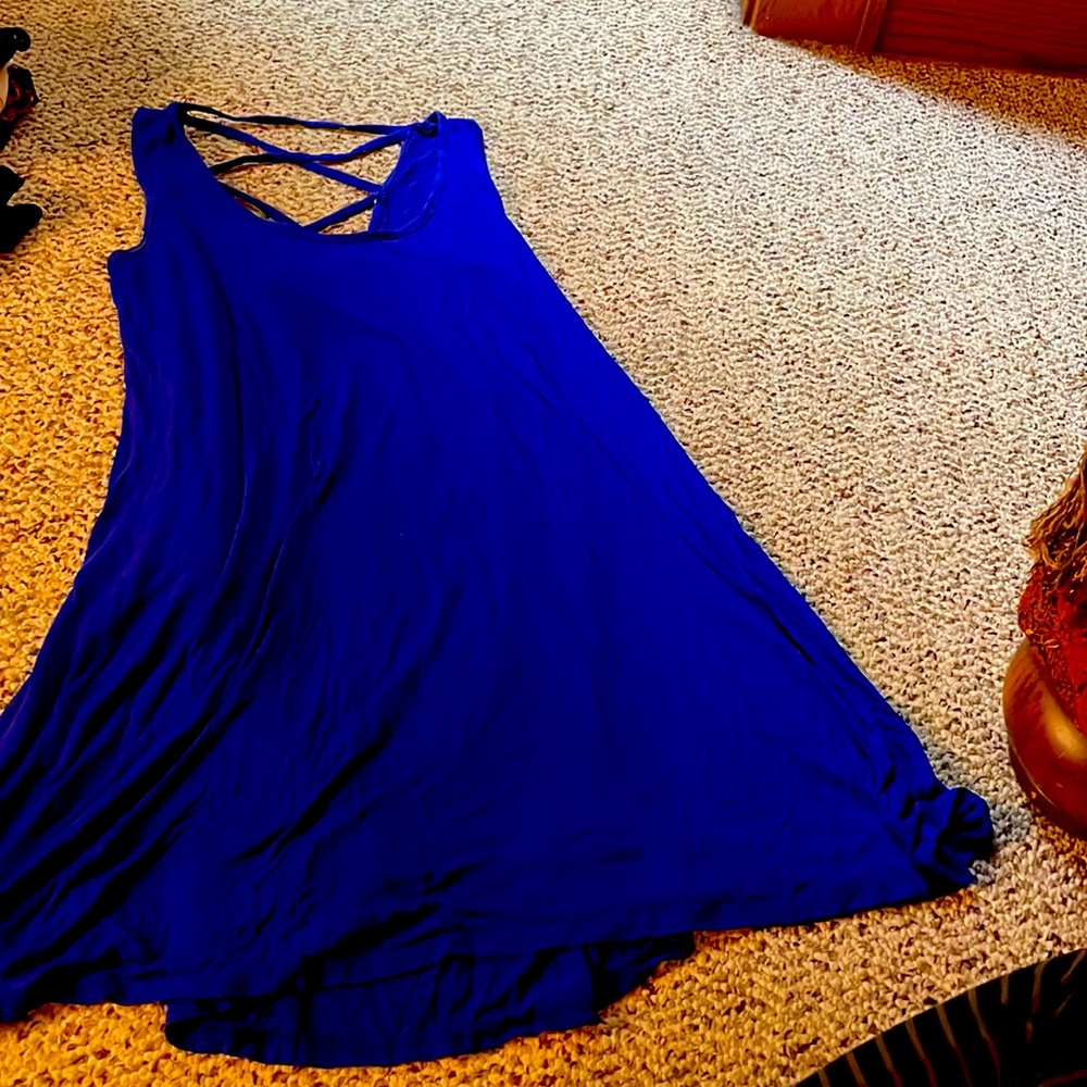 Blue mid flowey dress